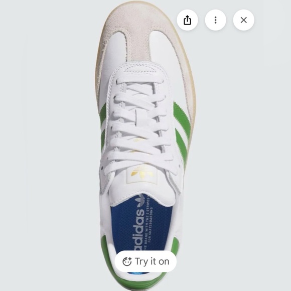 Adidas Men 7.5 women’s 9 Samba ADV White/Green retro inspired sneakers - Picture 2 of 5